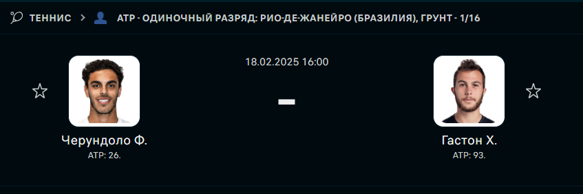 Франциско Серундоло - Хуго Гастон: прогноз на матч 18 февраля 2025