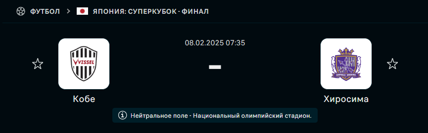 Виссел Кобе - Хиросима: прогноз на матч 8 февраля 2025