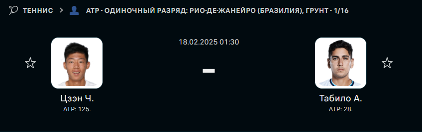 Чун Хсин Тсенг - Алехандро Табило: прогноз на матч 18 февраля 2025